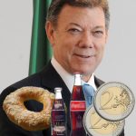 Un roscón, dos gaseosas y 4 euros para el postconflicto recaudó Santos en gira por Europa